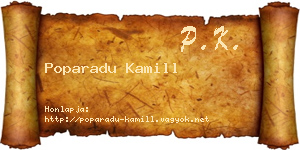 Poparadu Kamill névjegykártya